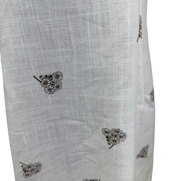 Vintage 1970s Linen Bow Collar Dress with Brown Floral Print – Size M - Picture 14 of 16